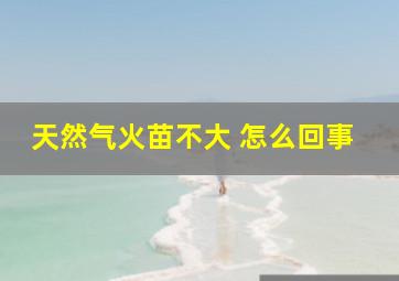 天然气火苗不大 怎么回事